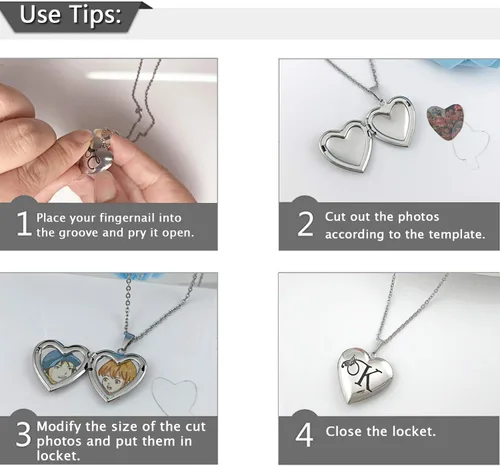 Vista 7 de MUERDOU Collar con medallón de mariposa que sostiene fotos, letra inicial del alfabeto en forma de corazón, foto con medallón de memoria, Esmalte