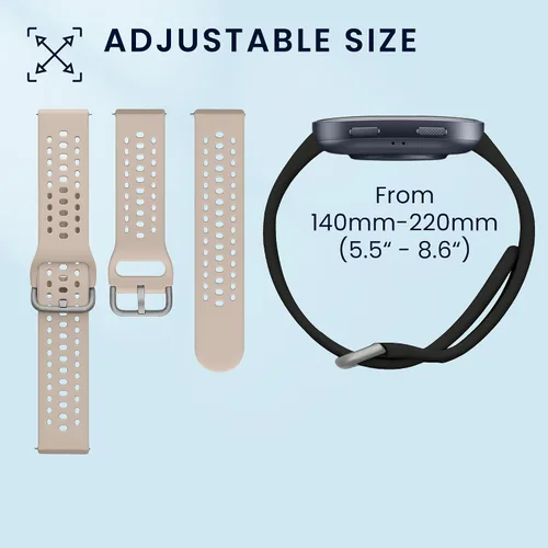 Vista 6 de kwmobile Correa compatible con Amazfit Bip 6 / Bip 5 Unity/Bip 5 / GTS 3 / Balance 2 / Correa de repuesto de silicona para reloj - Negro/Gris oscuro