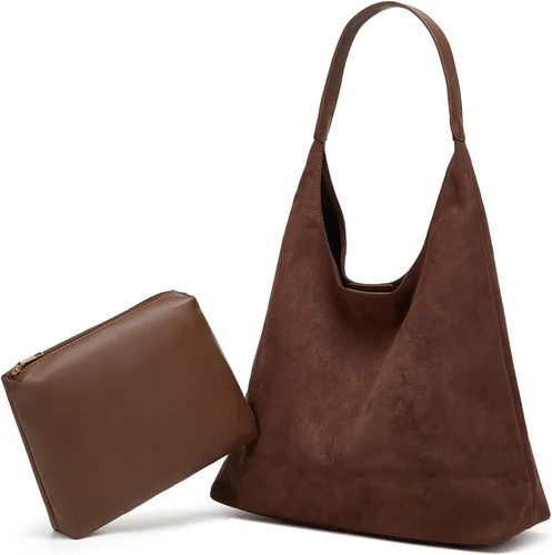 Vista 11 de Bolsos de ante modernos para mujer Bolsos de trabajo Bolsos de ante retro Bolso de mano holgado para viajes Bolso de oficina Bolso universitario 2025