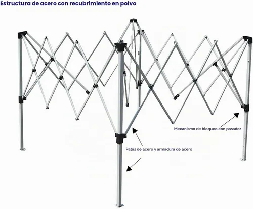 Vista 3 de Impact Canopy Carpa Desplegable con Patas Inclinadas de 10 x 10 Pies, Caqui - Sin Pared Lateral