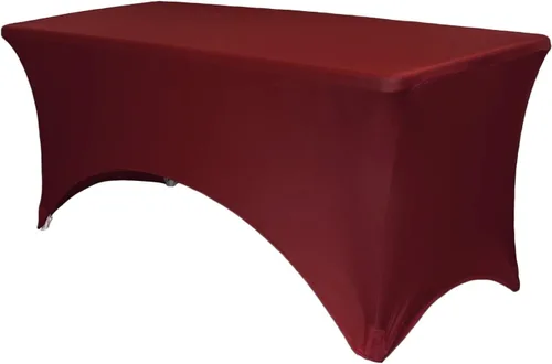 Vista 15 de YOUR CHAIR COVERS - Fundas rectangulares de elastano para mesas de 4 pies, manteles ajustados para eventos de boda, decoraciones de patio, tela Negro