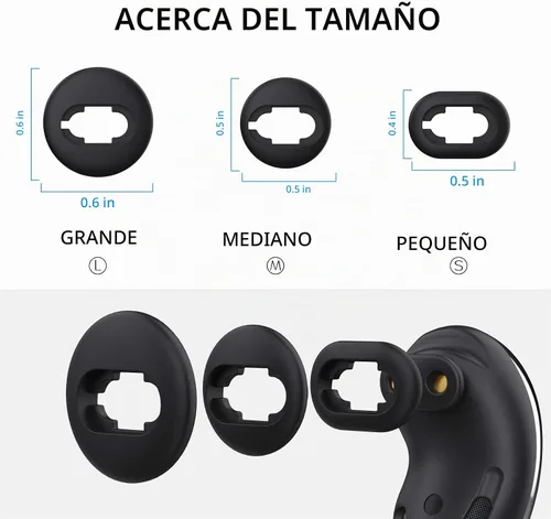 Vista 3 de AhaStyle Galaxy Buds Live - 6 pares de auriculares de silicona Negro para Galaxy Buds Live