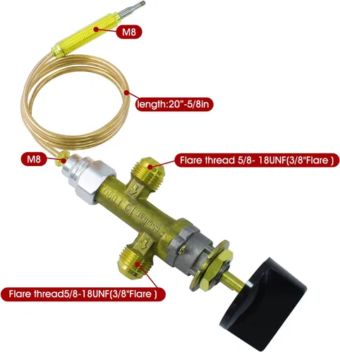 Vista 2 de MENSI Kit de válvula de control de seguridad de baja presión para chimenea de gas propano GLP, fogata, falla de llama, con ajuste