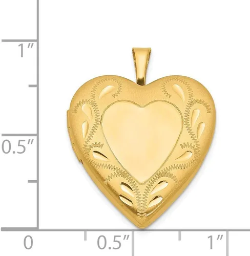 Vista 3 de Roy Rose Jewelry Medallón de corazón de 0.748 in relleno de oro de 14 quilates con 2 marcos, Metal