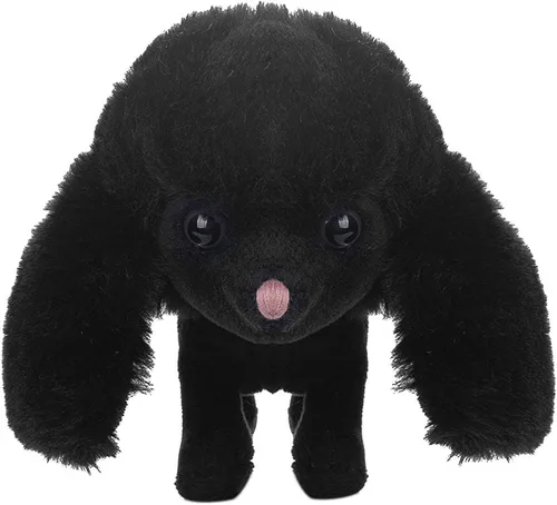 Vista 2 de DILLY DUDU Cachorro negro perro de peluche caniche de peluche suave de 4 pulgadas