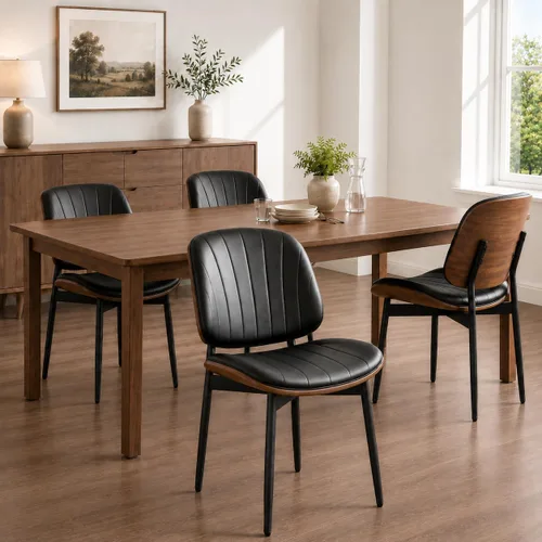 Vista 44 de YaFiti Juego de 2 sillas de comedor, modernas sillas de cocina de piel
