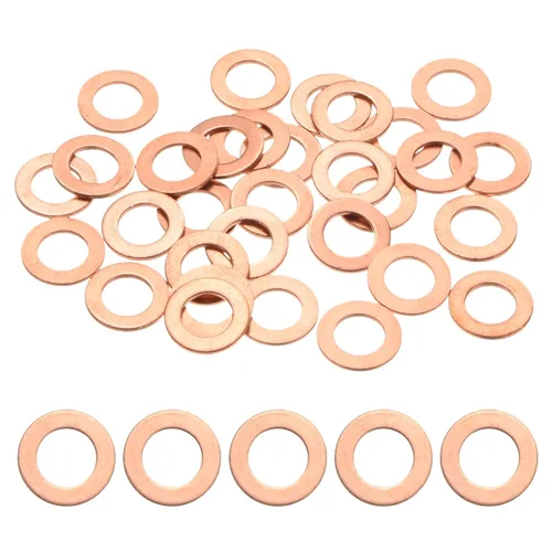 Vista 30 de M METERXITY Paquete de 30 arandelas de cobre, arandelas métricas de sellado de cobre M6x12x1mm para pernos, tornillos, tuercas