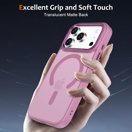 Vista 488 de Anuck - Funda magnética para iPhone 11 compatible con MagSafe, carcasa trasera mate translúcida dura, borde de TPU, delgada, resistente a impactos