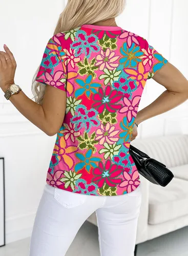 Vista 8 de EVALESS Camisetas casuales de manga corta para mujer 1a multicolor