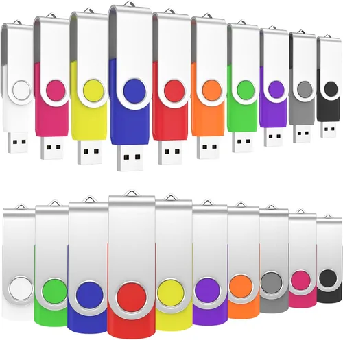 Vista 10 de ABLAZE Paquete de 10 unidades flash de 128 MB, USB 2.0 con cordones