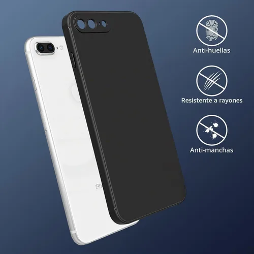 Vista 6 de FanTEK Funda para teléfono compatible con iPhone 7 Plus, iPhone 8 Plus, antiarañazos y huellas dactilares, funda protectora, color negro mate