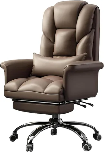 Vista 8 de Ergonomic Office Chair with Footrest, High Back PU Leather Executive Computer Chair with 135° Backrest and Lumbar Support for Home Desk Task, Easy