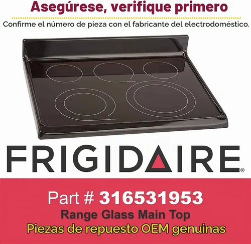 Vista 2 de Frigidaire 316531953 - Placa de cocina de vidrio para estufa/horno/cocina - OEM