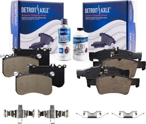 Vista 13 de Detroit Axle - Pastillas de Freno Delantero Izquierdo Reemplazo de Pinza de Disco para Dodge Ram 1500 Dakota Mitsubishi Raider - Juego de 3 piezas
