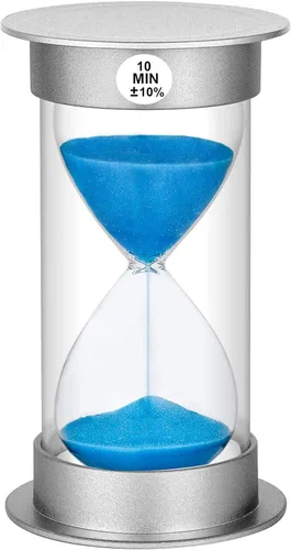 Vista 36 de Temporizador de arena de 1 minuto, reloj de arena de plástico de 1 minuto, reloj de arena pequeño de un minuto, temporizador de cristal de arena Azul