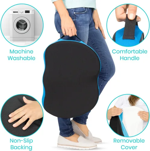 Vista 3 de Vive Cojín para aliviar el dolor de coxis – Almohada de asiento de espuma viscoelástica para sillas de ruedas – para ciática, coxis, dolor