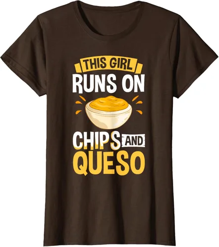 Vista 13 de Queso Dip Camiseta Chile con Queso Salsa Mexican Chips Chile con Queso, Negro, S