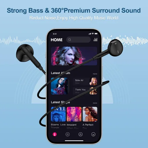 Vista 6 de Auriculares tipo C con cable USB C para Samsung Galaxy A17/A16 5G/S25 FE/S25 Ultra/S25 Plus/S24FE/S23FE/A56/A36/S22, iPhone 17/16e/16 Plus/Pro Max