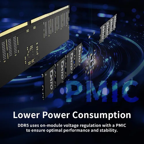 Vista 4 de DATO 16 GB de RAM, memoria DDR5 para escritorio y PC, 4800 MHz PC5-38400 CL40 1.1V 288-PIN UDIMM