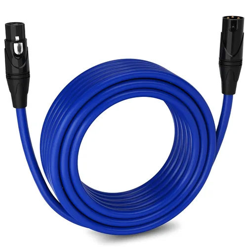 Vista 72 de LyxPro Cable de micrófono XLR hembra a macho de ángulo recto de 3 pines de 1.5 pies para altavoces amplificados, interfaz de audio, rendimiento
