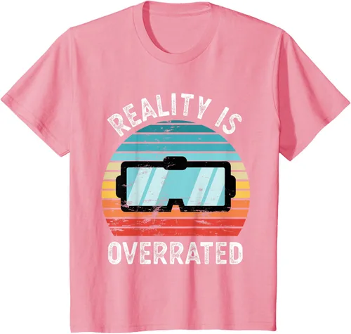 Vista 12 de Reality is Overrated VR - Camiseta divertida de regalo de realidad virtual, Negro, S