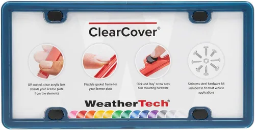 Vista 16 de WeatherTech ClearCover - Cubierta de lente de acrílico transparente con marco duradero que protege las matrículas, color negro