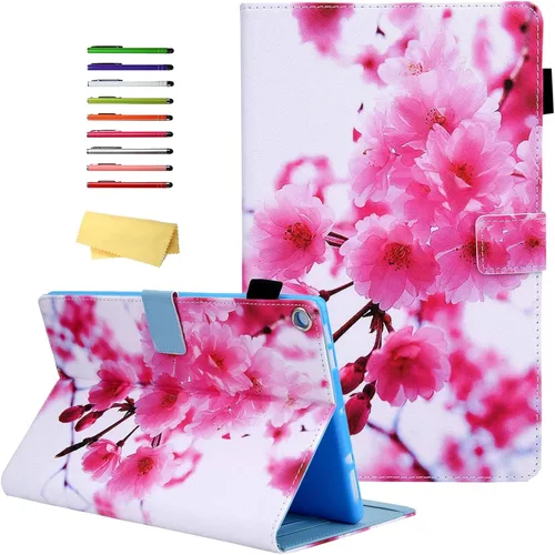 Vista 25 de Funda para tablet Fire HD 8 de 8ª/7ª/6ª generación de 8.0 pulgadas con soporte para lápices [encendido y apagado automático] ranuras para tarjetas