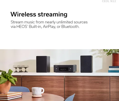 Vista 7 de Denon RCD-N12 Reproductor de CD Bluetooth con sintonizador de radio AM/FM integrado y Wi-Fi, reproductores de CD para sistema estéreo doméstico