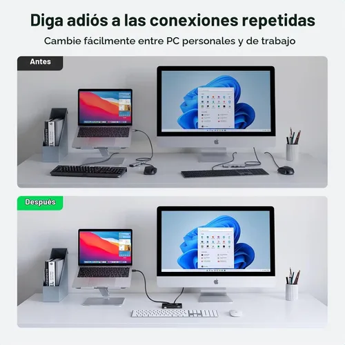 Vista 8 de UGREEN Selector de interruptor USB 3.0, 2 computadoras compartidas, 4 puertos USB, conmutador USB para PC, portátil, teclado, ratón, impresora