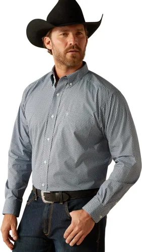 Vista 24 de Camisa de sarga con logotipo del equipo ARIAT de ajuste clásico para hombre Sea Scape USA 3X-Large Turkish Sea