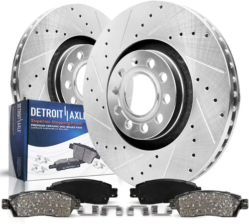 Vista 9 de Detroit Axle - Juego de pastillas de freno para pinza de freno delantera izquierda de repuesto para Express Savana 1500 2500 Tahoe Astro Yukon