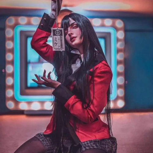 Vista 4 de Rickem Disfraz de anime de Halloween Yumeko, disfraz de Runa Cosplay uniforme escolar, conjunto completo para mujer