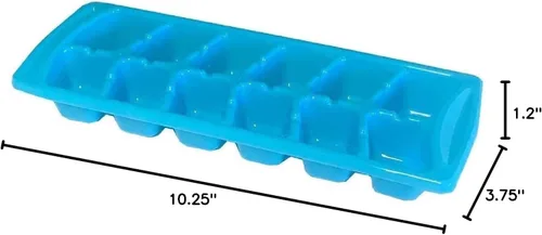 Vista 6 de Paquete de 4 bandejas apilables para cubitos de hielo para congelador, plástico sin BPA, juego de bandejas de hielo de 12 cubos para bebidas, café