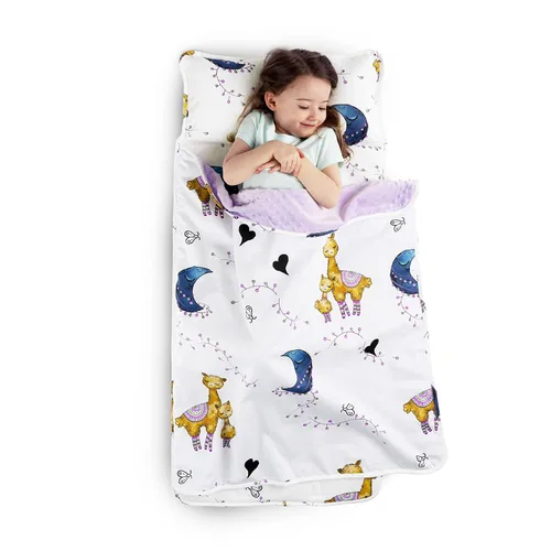 Vista 22 de JumpOff Jo - Colchoneta para siesta para niños, saco de dormir para niños con almohada extraíble y manta ultra suave para preescolar, guardería