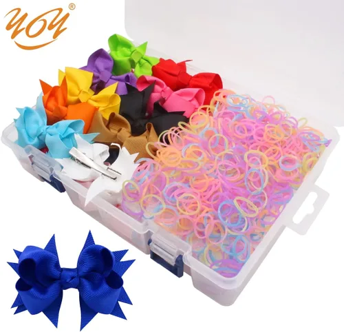 Vista 4 de YOY 20 adorables lazos para el pelo de perro con clips y 1000 bandas de goma y 1 peine de acero para peluquería, nudo superior de cachorro, moño