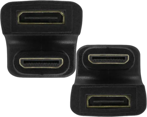 Vista 2 de Extensor de extensión Mini HDMI en ángulo hacia arriba, adaptador mini HDMI en forma de U de 180 grados 8K, conector de acoplador convertidor