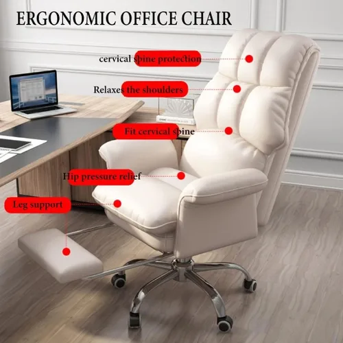 Vista 3 de Silla de oficina en casa, sillas ergonómicas de tareas con brazos, silla de escritorio con soporte lumbar ajustable, silla de computadora