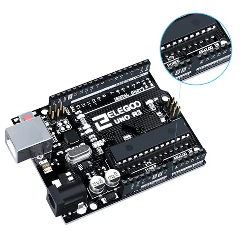 Vista 4 de ELEGOO Placa UNO R3 ATmega328P con cable USB (compatible con Arduino) para Arduino Compatible with Arduino IDE Projects, 32KB Flash Memory, 16Mhz