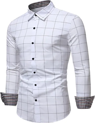 Vista 3 de Floerns Camisa de vestir casual de manga larga para hombre con botones