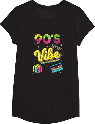 Vista 3 de 90s Nostalgia Retro Apparel - 90'S Vibe Retro T-Shirt Negro