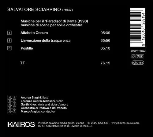 Vista 2 de Salvatore Sciarrino Musiche Per Il Paradiso Di Dante Various Artists