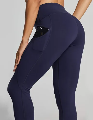 Vista 3 de ZUTY - Leggings de yoga de cintura alta de 78 de longitud con bolsillos para mujer leggings deportivos pantalones de yoga mallas para correr