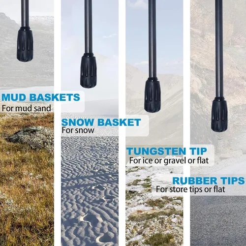 Vista 5 de 5-Section Carbon Fiber Trekking Poles, Lightweight and Durable 2-Pack, Foldable, Straight Grip, Suitable for Hiking, Trekking and Mountaineering