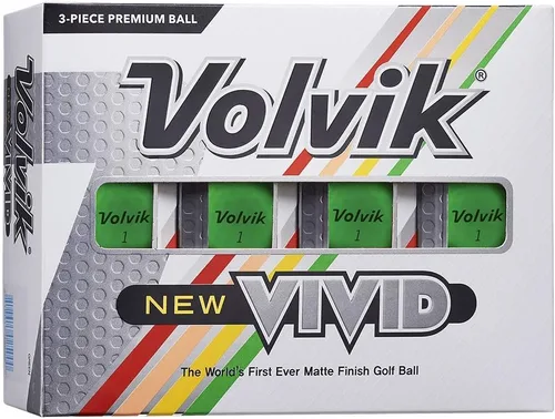 Vista 5 de Volvik Paquete de 3 pelotas de golf con acabado mate de alta calidad Vivid Verde