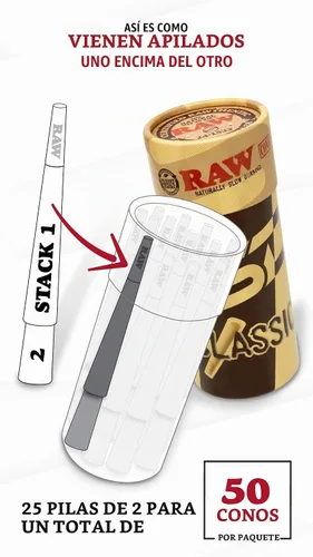 Vista 3 de RAW Six Shooter para papeles de 1 1/4 y RAW Cones Classic 1 1/4 Paquete de 50 Paquete