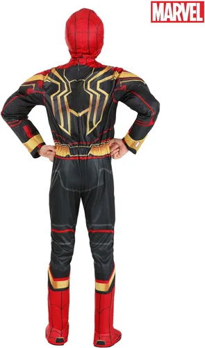 Vista 3 de Marvel Integrated Spider-Man - Disfraz oficial de Halloween para jóvenes, overol acolchado de alta calidad con máscara de tela