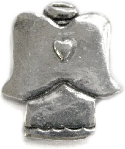 Vista 2 de Forma de ángel: ficha de bolsillo o moneda de la suerte, de una pulgada, peltre hecho a mano sin plomo