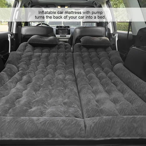 Vista 5 de Walfront Inflatable Car Mattress, Flocking PVC SUV Air Bed 174 X 126cm Black