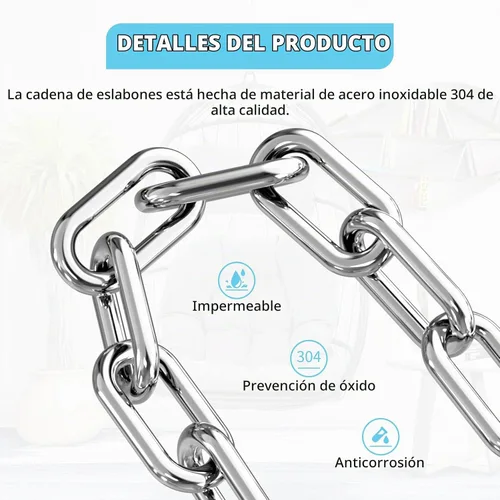 Vista 3 de Morzejar - Kit para colgar hamaca con cadena de columpio, ganchos de hamaca de acero inoxidable de 1000 libras de capacidad resistente, kit colgante