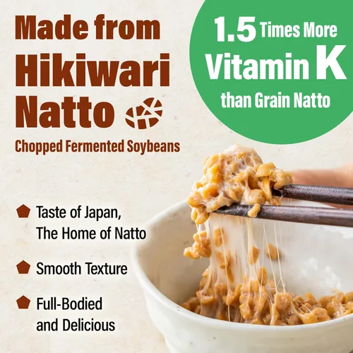 Vista 7 de YAMASAN KYOTO UJI Polvo de soja fermentado japonés Natto, polvo de natto liofilizado, vitamina K, probiótico japonés y superalimento prebiótico